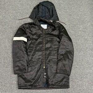 Golden Fleece Titan Cloth Parka Mens 42 Black Good Vintage Industrial Hooded